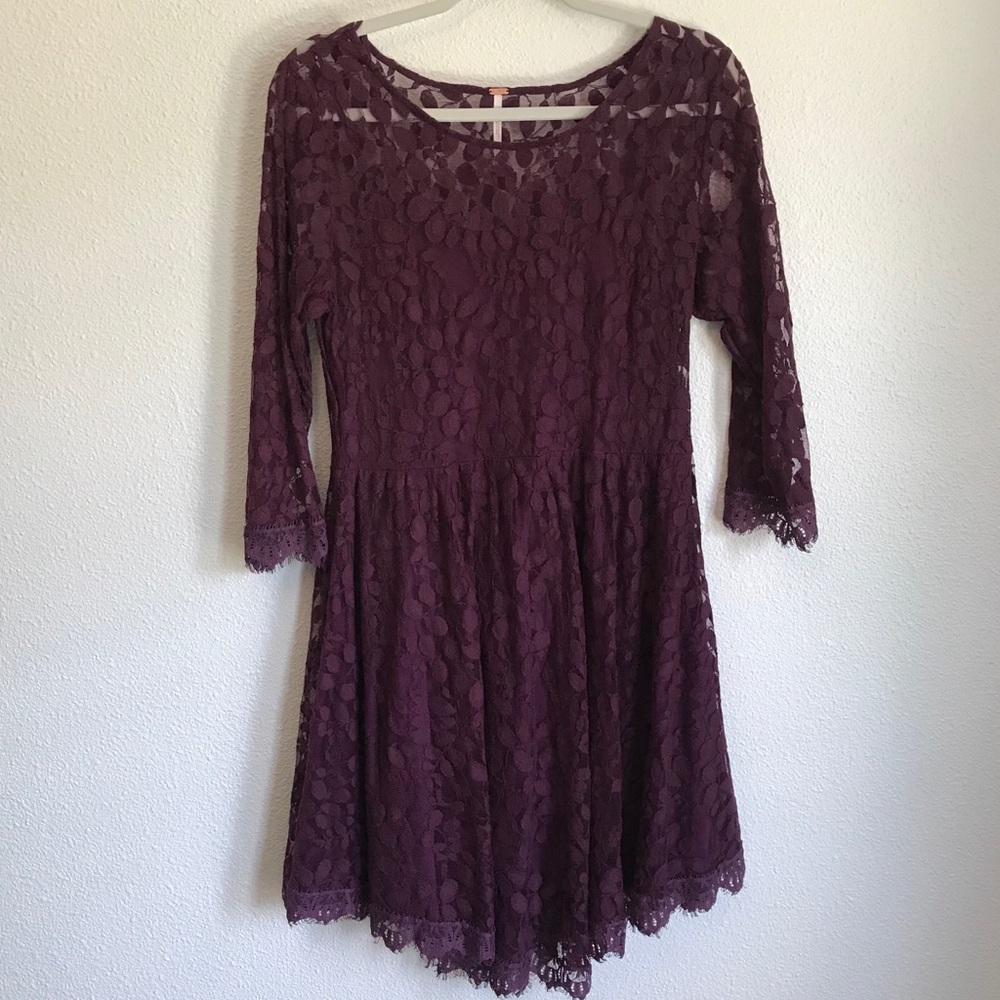 ✨Free People Plum Lace Dress✨